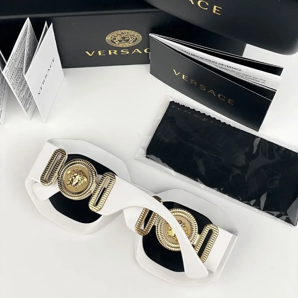 NEW Versace VE4424U 314/87 MAXI MEDUSA BIGGIE White Gray Square Women Sunglasses